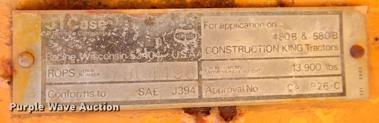 image for item DS1315 1973 Case 580BCK  backhoe