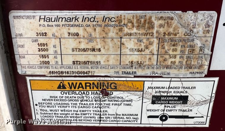 image for item IA9026 2009 Haulmark  enclosed cargo trailer