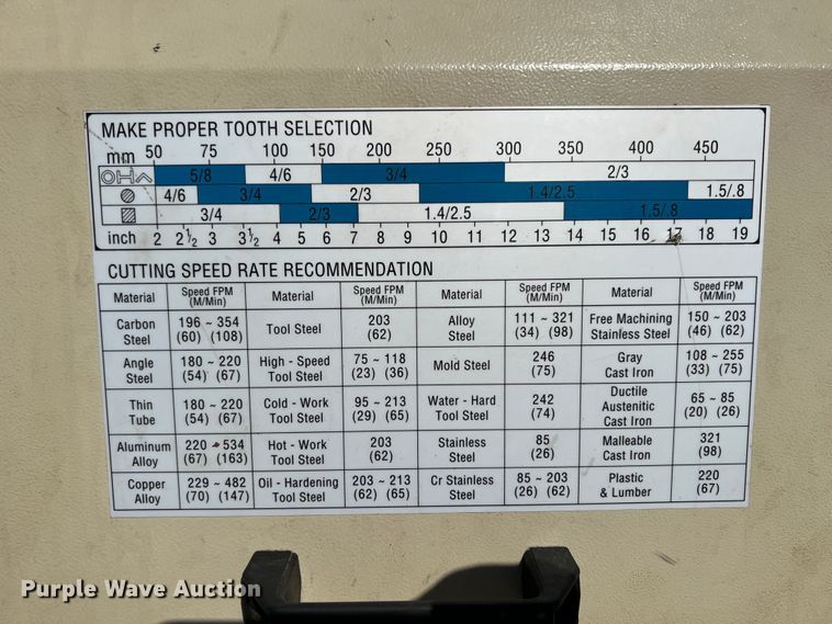 image for item IA9056 Grizzly G0592  metal cutting saw