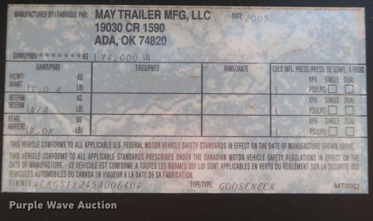 image for item JR9425 2005 May  equipment trailer