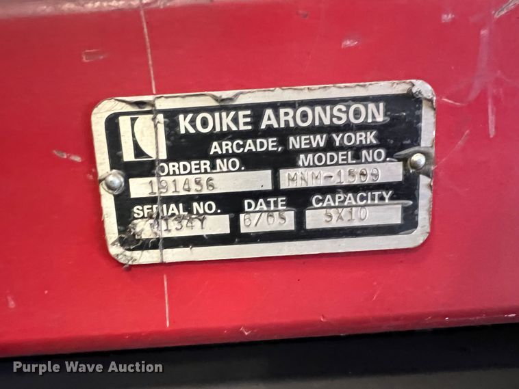 image for item JX9467 2005 Koike Aronson MNM-1500  plasma cutting table