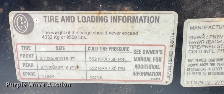 image for item JX9488 2014 Lonestar  equipment trailer