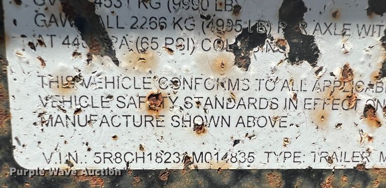 image for item JX9490 2010 Maxey  equipment trailer