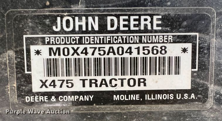 image for item JX9497 John Deere X475  lawn mower