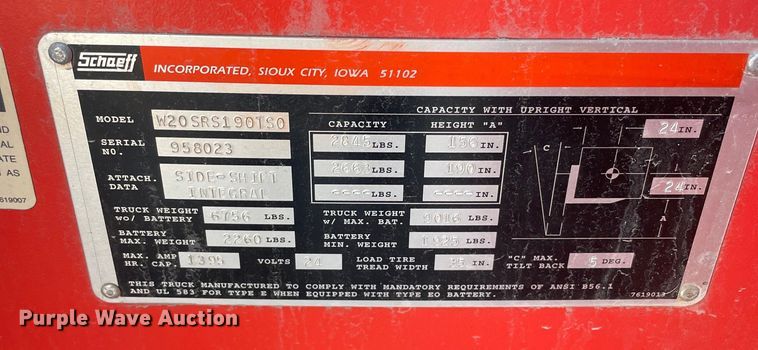 image for item KF9563 Schaeff W20SRS190TSO  forklift