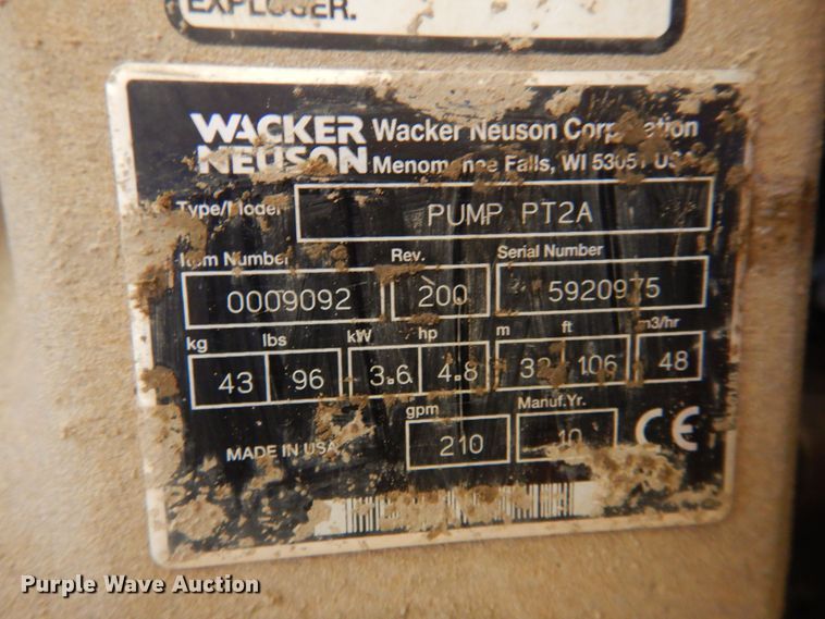 image for item KI9202 Wacker Neuson PT2A  trash pump