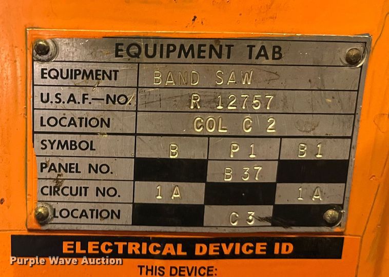 image for item LD9605 Yates American  bandsaw