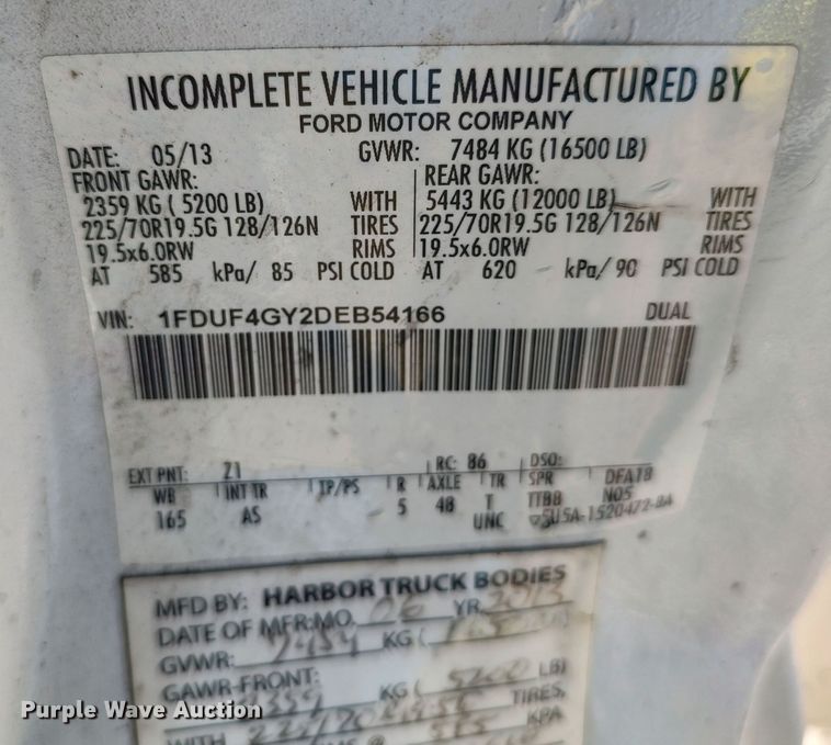 image for item LK9058 2013 Ford F450 Super Duty XL  utility / service truck