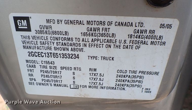 image for item LK9119 2005 Chevrolet Silverado 1500  Crew Cab pickup truck