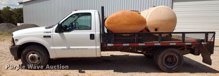 image for item LK9160 2002 Ford F350 Super Duty XL  flatbed pickup truck