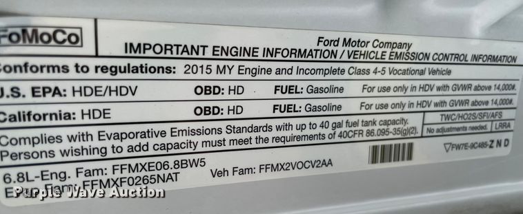 image for item MJ9085 2015 Ford F550 Super Duty  utility / service truck