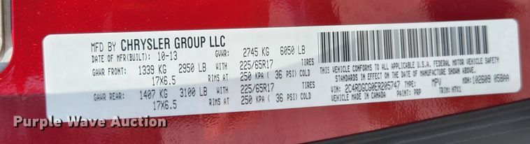 image for item MK9234 2014 Dodge Grand Caravan  van