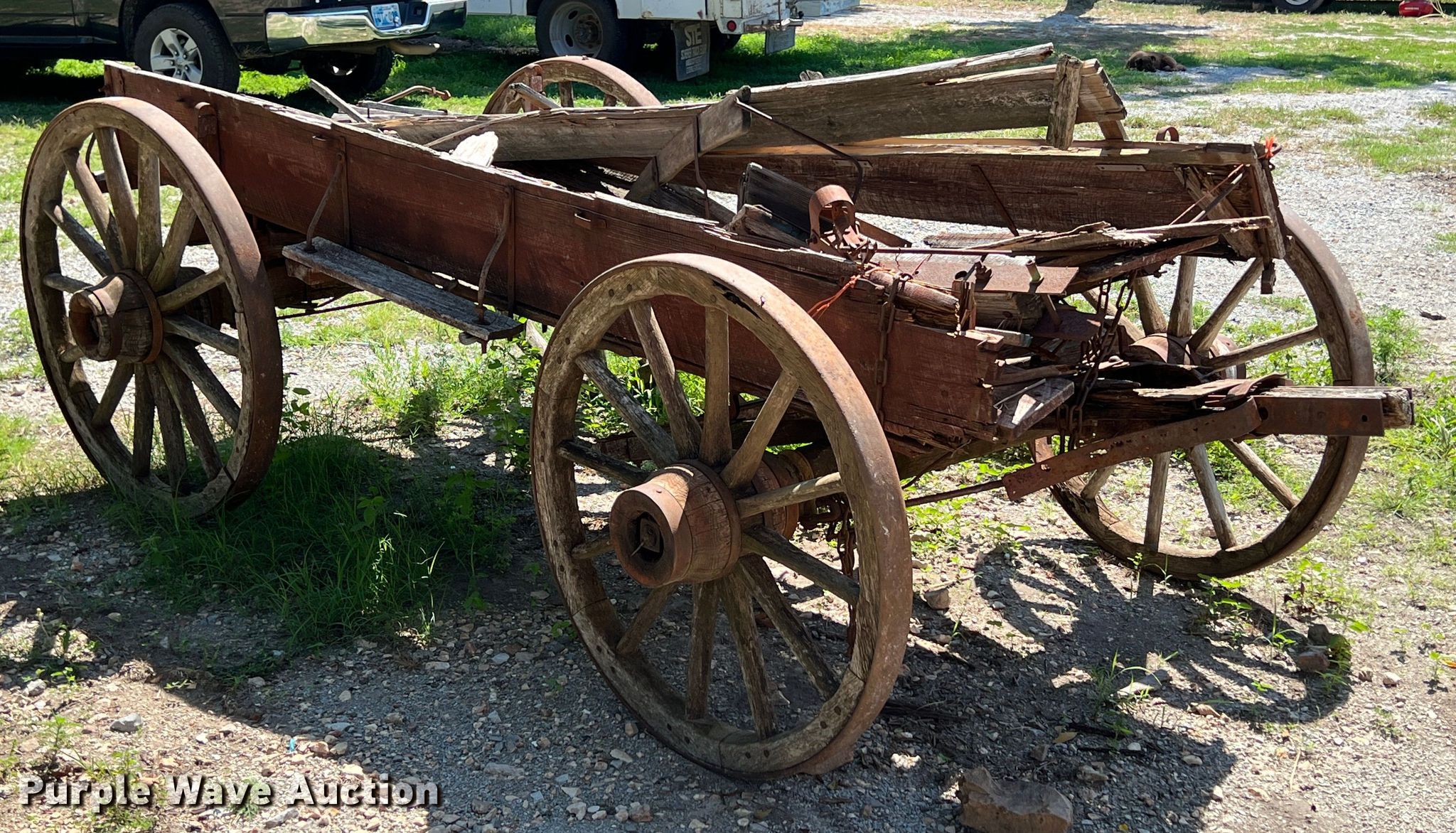 Horse drawn carriage frame in Jay, OK Item IA9028 sold Purple Wave