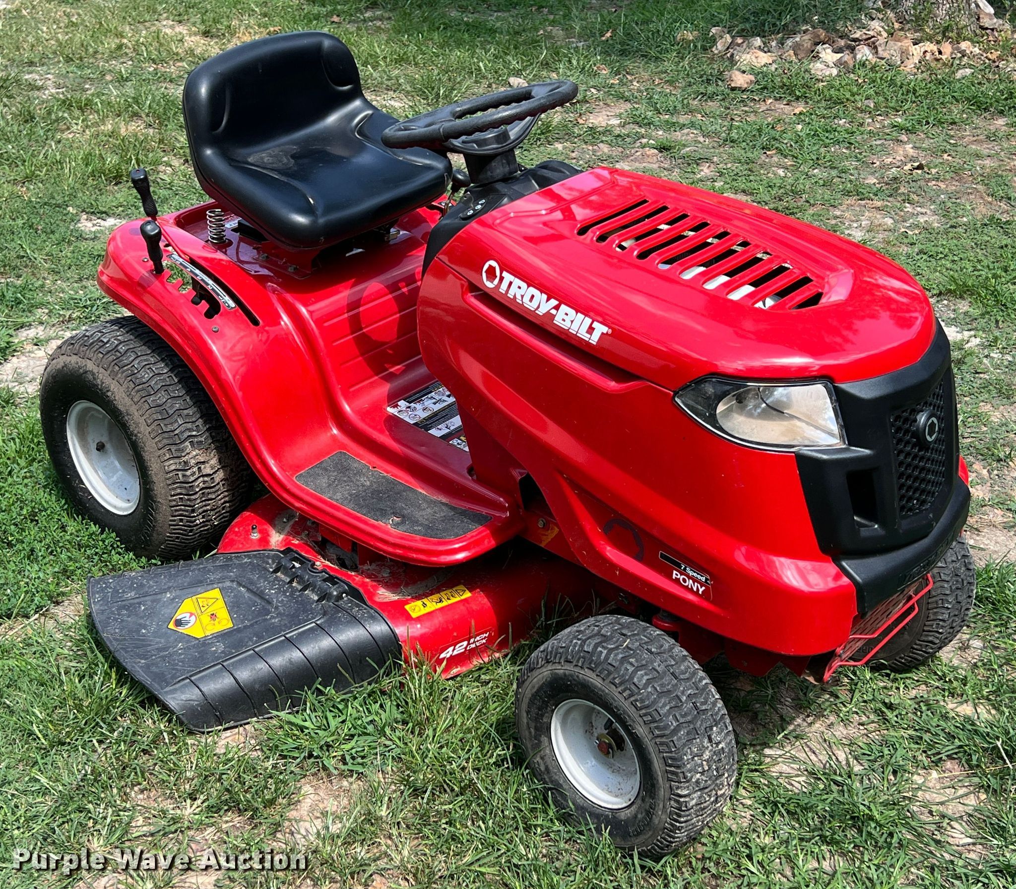 TroyBilt 13AM77KS011 lawn mower in Jay, OK Item IA9039 sold Purple