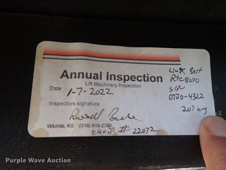 image for item DF5077 2000 Link Belt RTC 8070  crane