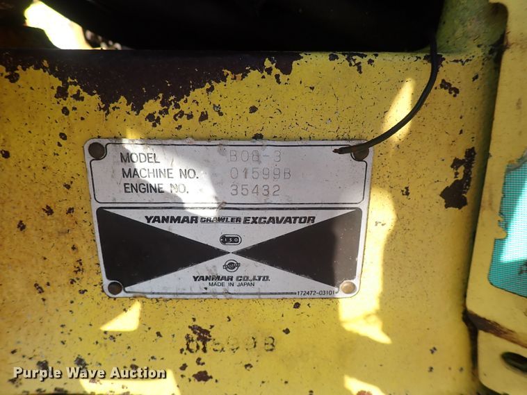 image for item DG2714 Yanmar B08-3  mini excavator