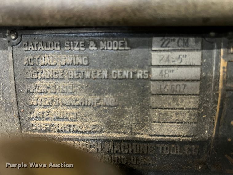 image for item DJ7692 Monarch  lathe