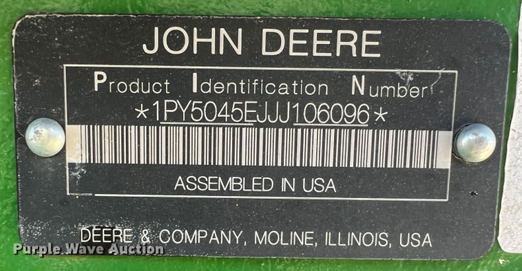 image for item DJ7700 2018 John Deere 5045E  MFWD tractor