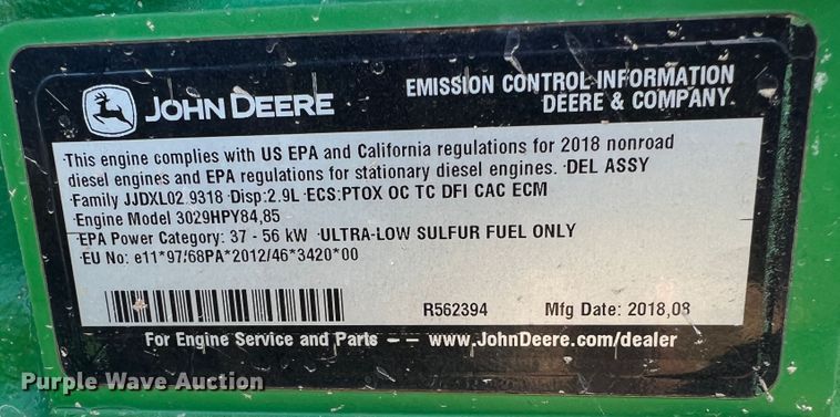 image for item DJ7710 2018 John Deere 5045E  MFWD tractor