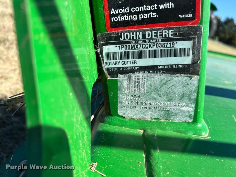 image for item DJ7711 2019 John Deere MX7  rotary mower