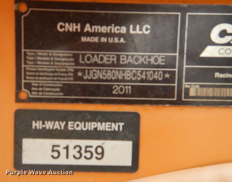 image for item DJ8990 2011 Case 580N  backhoe