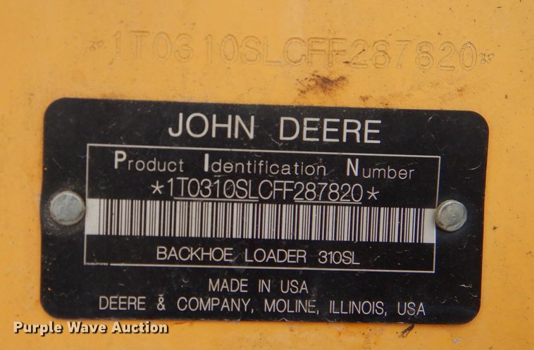image for item DJ8991 2015 John Deere 310SL  backhoe