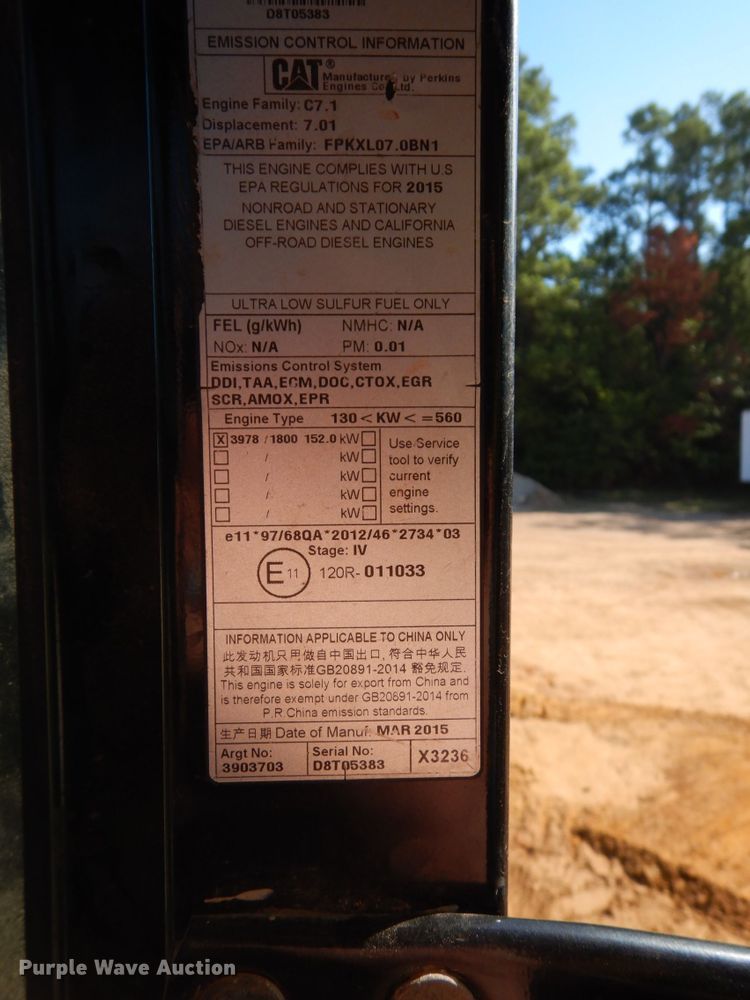 image for item DK0390 2015 Caterpillar 326FL  excavator