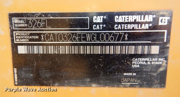 image for item DK0390 2015 Caterpillar 326FL  excavator