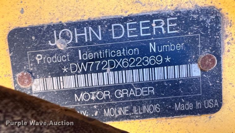 image for item DK7004 2008 John Deere 772D  motor grader