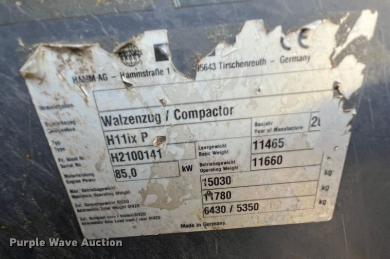 image for item DK7013 Hamm H11ix P  single drum vibratory roller