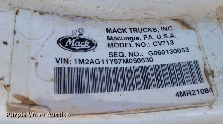 image for item DM2476 2007 Mack CV713 Granite  dump truck
