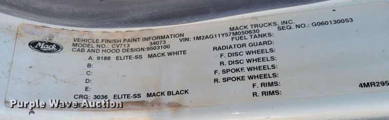 image for item DM2476 2007 Mack CV713 Granite  dump truck