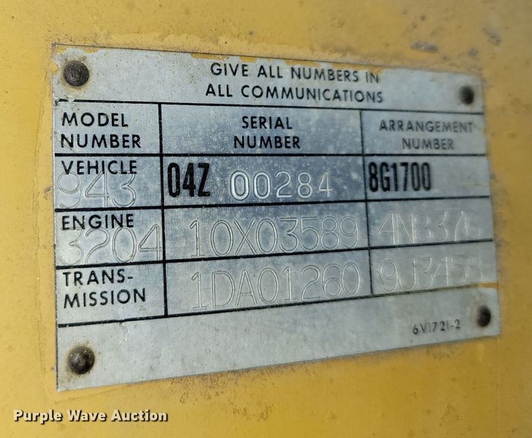 image for item DM2478 1983 Caterpillar 943  track loader