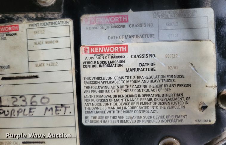 image for item DM2485 2001 Kenworth T800  dump truck