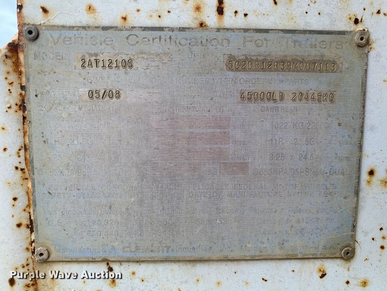 image for item DM4203 2009 Clement 2AT1210S  end dump pup trailer