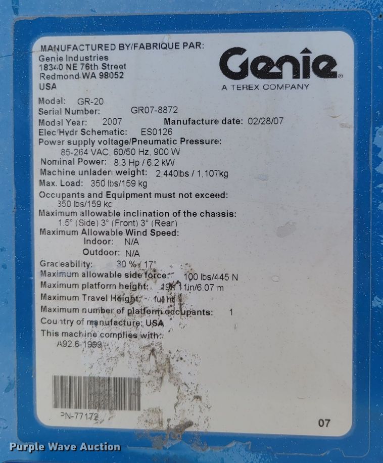 image for item DM7992 (2) Genie GR-20 scissor lifts