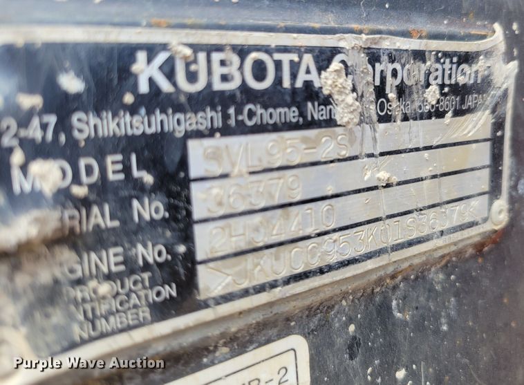 image for item DM8010 2017 Kubota SVL95-2S  tracked skid steer loader