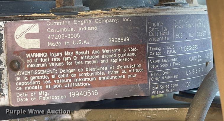 image for item DN5138 1995 Freightliner FL70  Figure 8 fiber optic reel truck