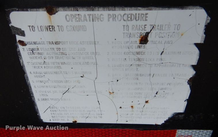 image for item DO1508 1999 Trail King TK110FG533  lowboy equipment trailer