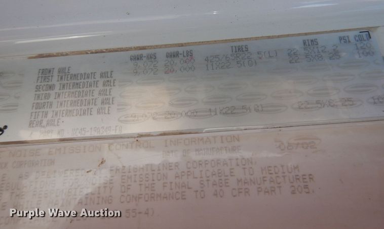 image for item DP0305 2003 Sterling L9500  crane truck