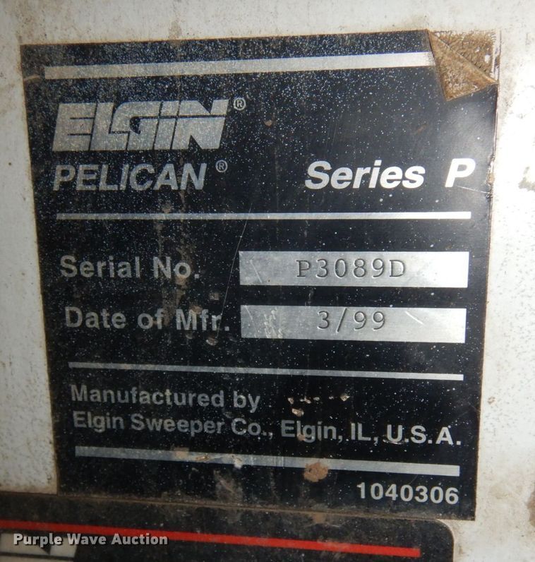 image for item DQ7240 1999 Elgin Pellican Series P  street sweeper truck