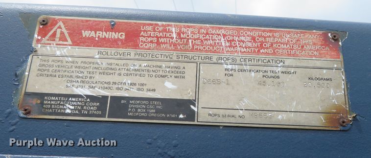 image for item DR0099 1987 Komatsu D66S-1  track loader