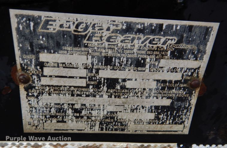 image for item DS6257 2004 Eager Beaver 35GSL  lowboy equipment trailer