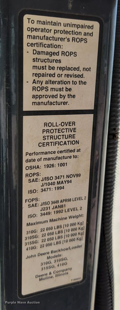 image for item JC9635 2002 John Deere 310SG  backhoe