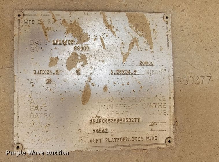 image for item JC9663 1985 Ravens  flatbed trailer