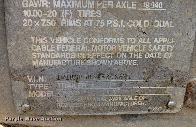 image for item JC9664 1994 Wilson Road Brute CF-900  flatbed trailer