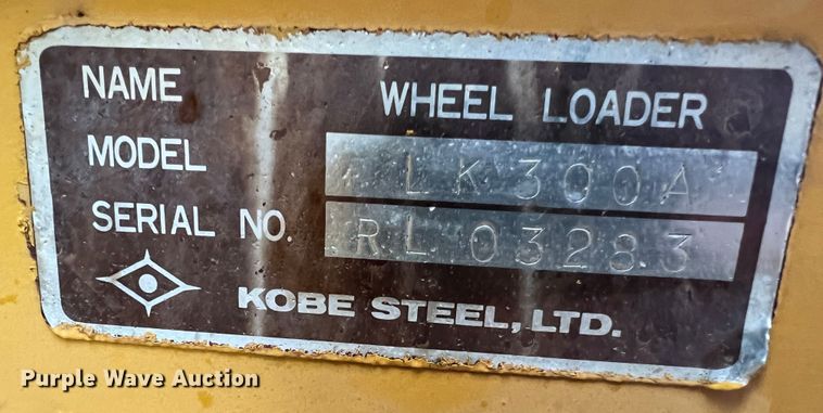 image for item JM9138 1985 Kobelco LK300A  wheel loader
