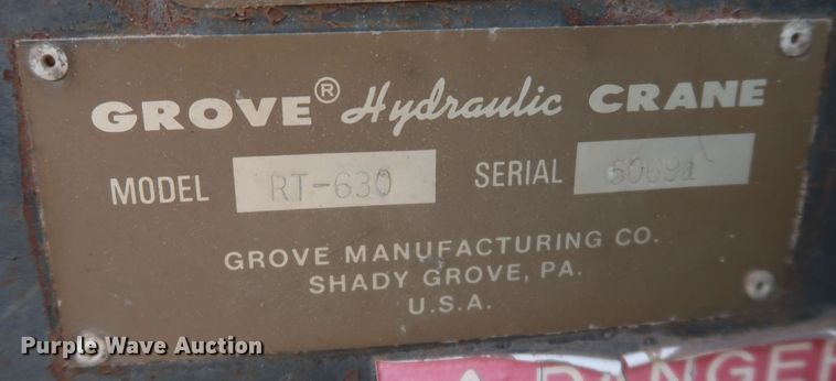 image for item JX9229 1982 Grove RT630  crane