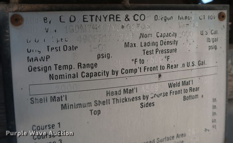 image for item JX9231 2000 GMC C7500  oil distributor truck