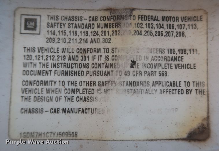 image for item JX9231 2000 GMC C7500  oil distributor truck